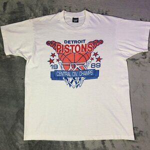 1989 Detroit Pistons Central Division Champions Shirt XL Vintage Single Stitch